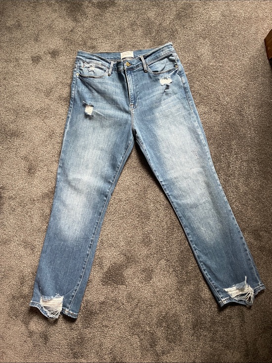 Frame Denim Denim - Frame Denim Le High Straight. Light Blue Distressed straight leg Jeans 31